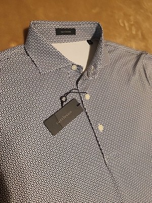 NEW Turtleson mens polo golf shirt SMALL Gray Blue Geometric Texas 500