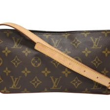 LOUIS VUITTON Trotter Shoulder Bag M51240 Monogram Brown Leather PVC Excellent C