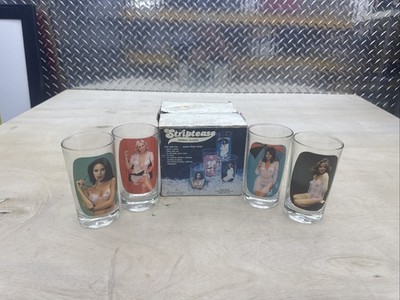 Vintage Striptease Highball Glasses Spencer s Gifts Adult Novelty Vintage 1977