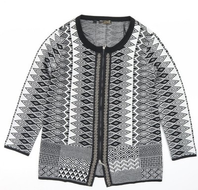 Schwarzer Damenpullover mit durchgehendem Reißverschluss UK Größe M BPC Selection