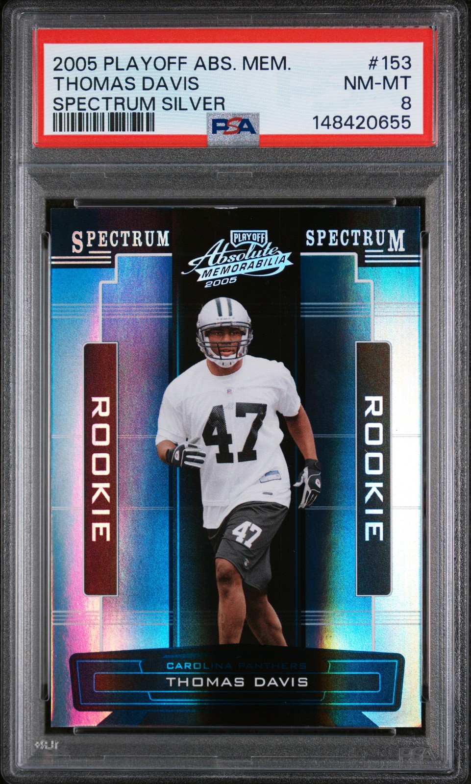 2005 Absolute Memorabilia Thomas Davis #153 Spectrum Silver 56/100 PSA 8 Pop 1
