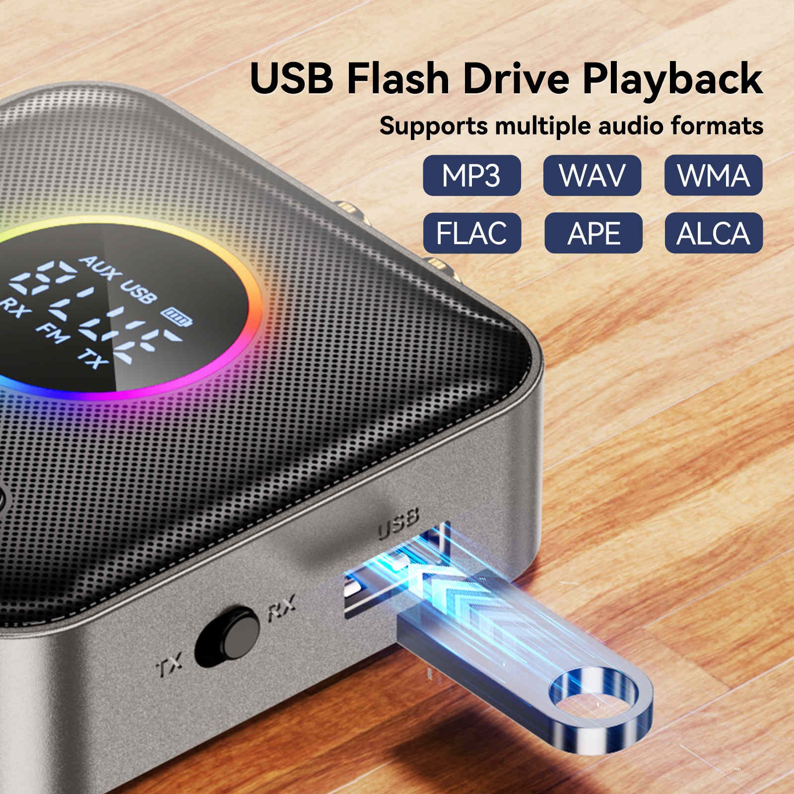 Mutiilfunction 3in1 Bluetooth 5.4 FM Transmitter Receiver Audio Adapter AUX