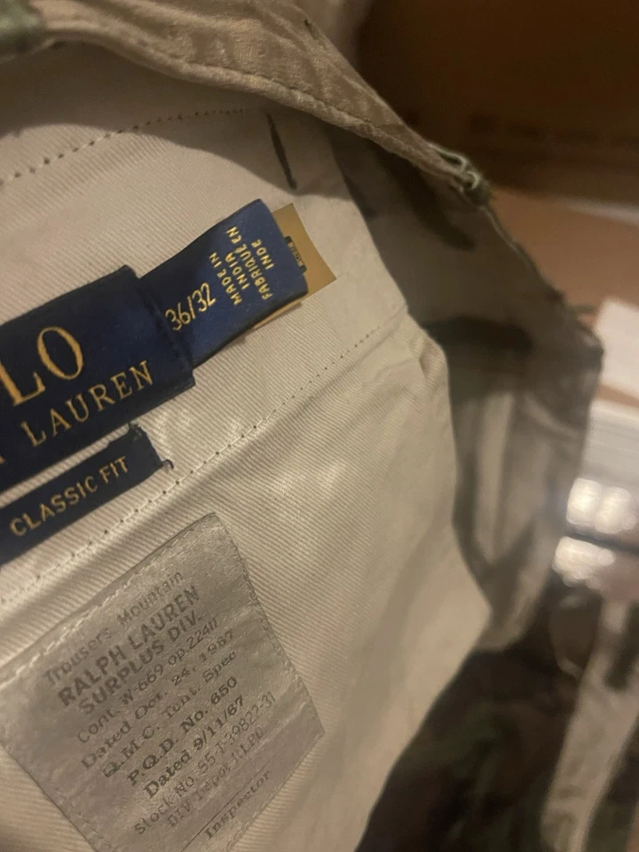 Hombres Polo Ralph Lauren Utility Camo Pantalones Carga 36x32 Foto 4 de 4