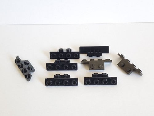Lego 2436 Lot de 8 x Bracket 1x2 - 1x4 Support Angle à 90° - Noir Black - Picture 5 of 6