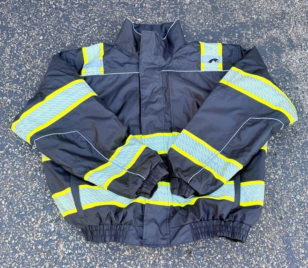 GSS Safety Bomber Jacket 2XL Black Reflective Hi-Vis 8513