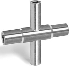 4 Way Sillcock Key Wrench, 1/4", 9/32", 5/16", 11/32" Water Utility Key for Fauc