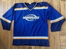 Vintage 90s Athletic Knit AK Minnesota MN Showcase Hockey Jersey #9 Size XL