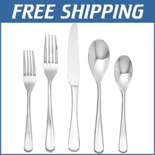 Versatile 20-Piece Flatware Set with Teardrop Handles - Dishwasher Safe Elegance