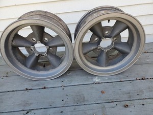 Matching Pair Of Vintage 14X6 Torq Thrust Style Wheels Rims GM 4.75 Bolt