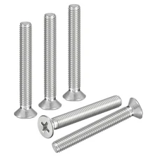 M5-0.8x40 Flat Head Machine Screws -25pcs -304 Stainless Steel -Silver