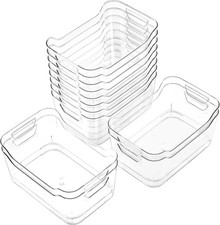 12 Pack Clear Plastic Storage Bins, Pantry Organizers and Storage, Clear...