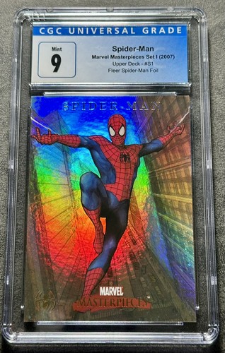CGC 9 Spiderman 2007 Marvel Masterpieces Foil Parallel #S1 Low Pop Fleer UD Mint