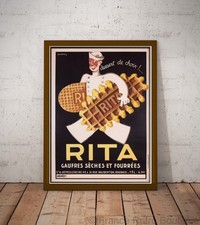 Affiche-Poster cuisine  Gaufres RITA  Léon Dupin