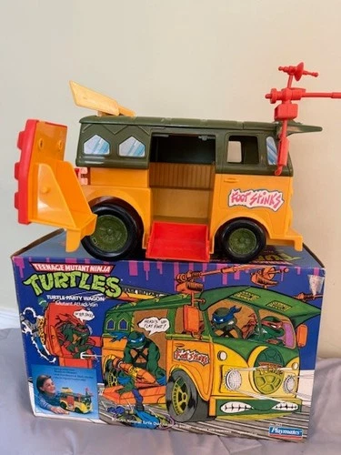 Teenage Mutant Ninja Turtle Party Wagon Playmates 1989 W/Box - Missing Parts
