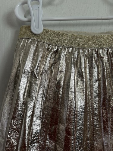 J.Crew Crewcuts Girls Pleated Pull-On Skirt Metallic Gold Sz XL 12/14 - Picture 3 of 7