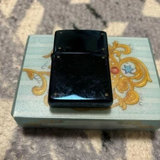 Zippo Oil Lighter Blue Titanium Vintage Used Collectible