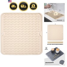Silicone Dish Drying Mat, Non-Slip Easy Clean Sink Mat, , 12" x 12"