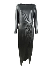 Julia Jordan Women's Liquid Metal Maxi Dress (12, Gunmetal) 889648488278