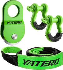 Off Road Recovery Kit, 10 Ton Heavy Duty Snatch Block Pulley and 3" X8' Tree Sav