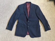 HSM 1887 Navy Double Breasted Blazer Mens Tailored Sport Coat Luxury Jacket