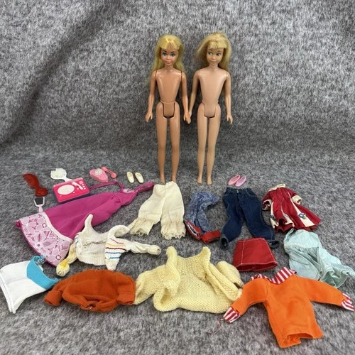 ✅VTG Barbie SKIPPER Doll 1963 & 1967 W/Clothes  & Accessories (C)