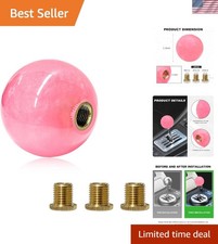 Round Ball Shift Knob Marble Style Gear Lever Stick Shifter Knobs With 3 Ada...
