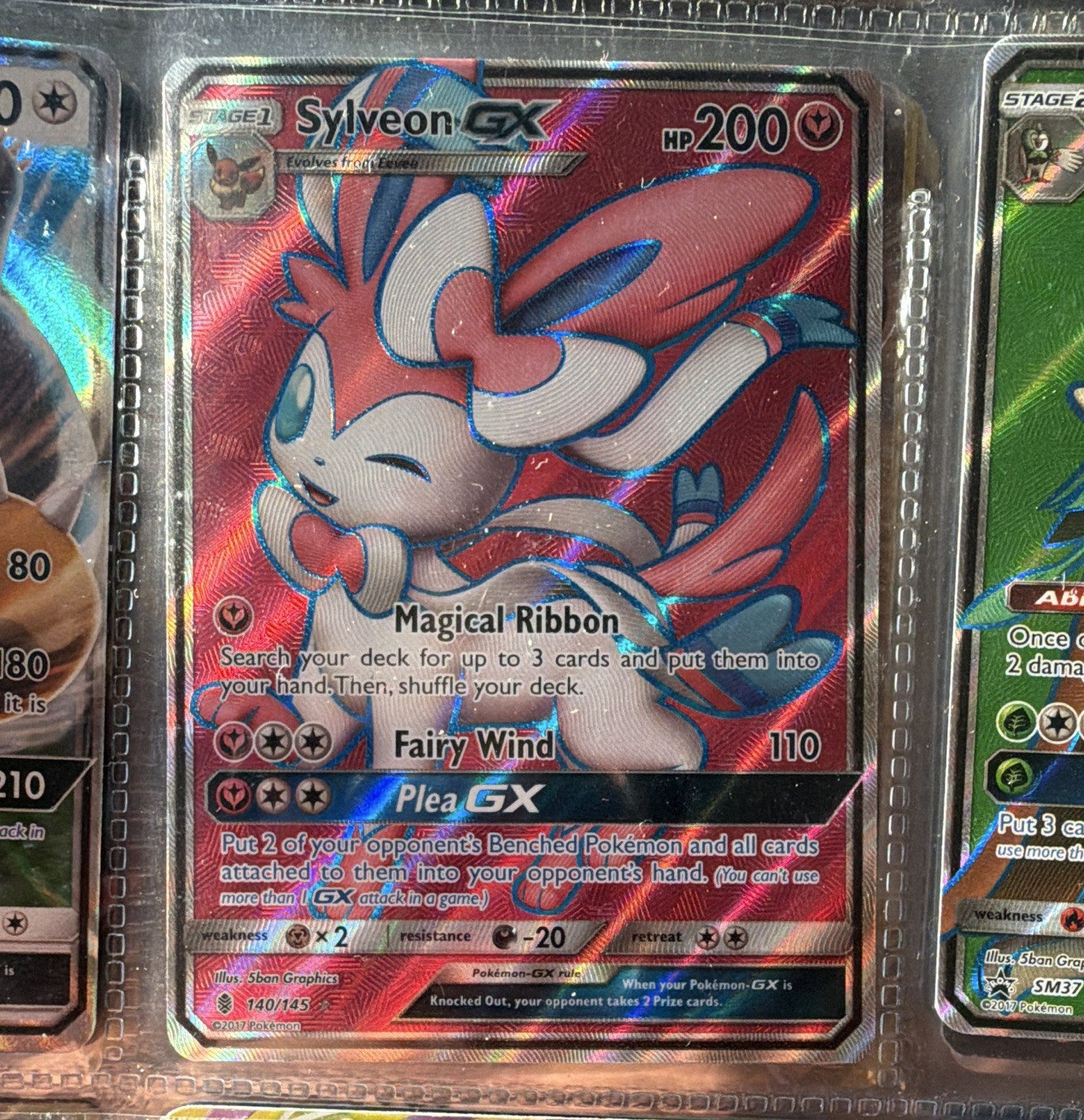 Pokemon Sylveon GX 140/145 SM Guardians Rising Full Art Holo UR English HP200