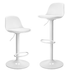 Bar Stools Set of 2, Swivel Barstools with Footrest and Ergonomic PP Back, Co...