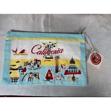 Red and White Kitchen Co California Cities Landmarks Travel Souvenir Pouch
