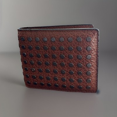 Designer COACH Genuine Leather Wallet 3 n 1 ID Window Gunmetal Studs (org $250)
