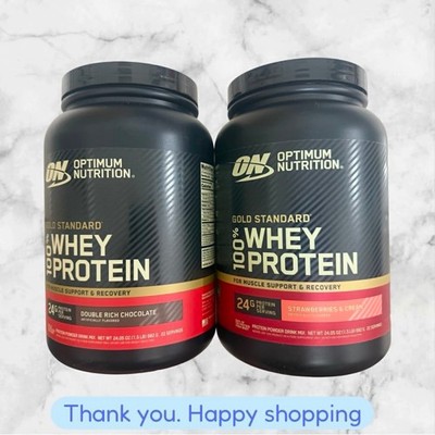 FOR 2 Optimum Nutrition Gold Standard 100% Whey Protein Powder 24.05oz 2 Flavors