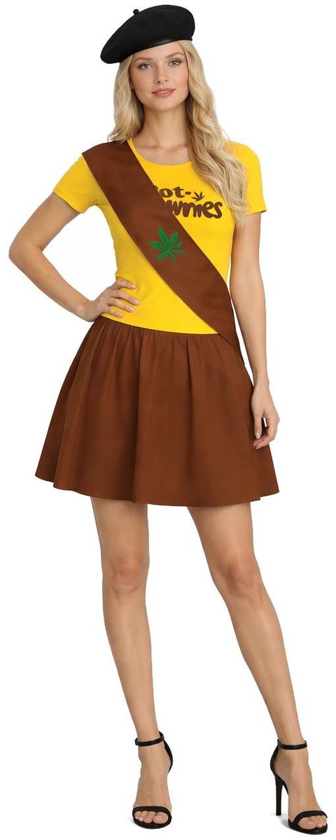 Womens Pot Brownie Costume Girl Guide Scout Fancy Dress Costume | eBay Womens Pot Brownie Costume Girl Guide Scout Fancy Dress Costume | eBay