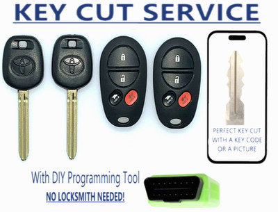 KEY CUT + 2 New TOYOTA  G Chip Key + 4 Button Remote GQ43VT20T + TOOL