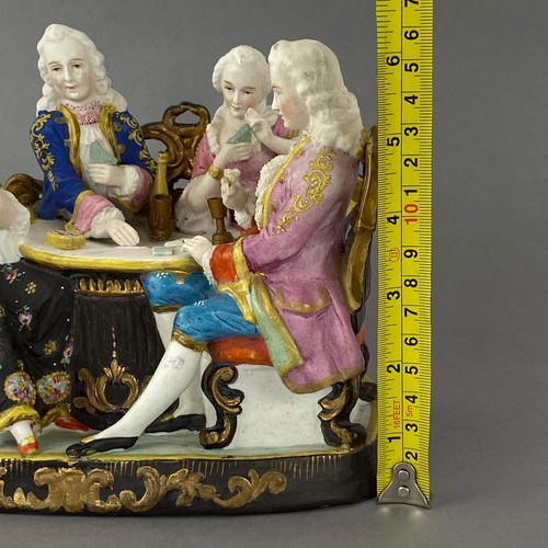 Conta & Boehme Porcelain Antique c1880 Figurine / Inkwell Cover Card Players - Picture 17 of 24