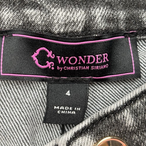 C Wonder by Christian Siriano Denim Wide Leg Cropped Jean Faded Black Size 4 - Picture 6 of 10