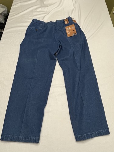 Haggar Work To Weekend Pants Men’s 40 X 29 Denim Classic Fit NWT Adjustable Wais - Picture 2 of 5