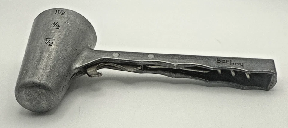 VTG Bar Boy Metal Bartender Helper Utensil Jigger Corscrew Bottle Opener Measure - Image 2 of 4