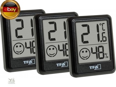 Mini Luftfeuchtigkeitsmesser Raumthermometer Innen 3er Set, 30.5060.01.03,
