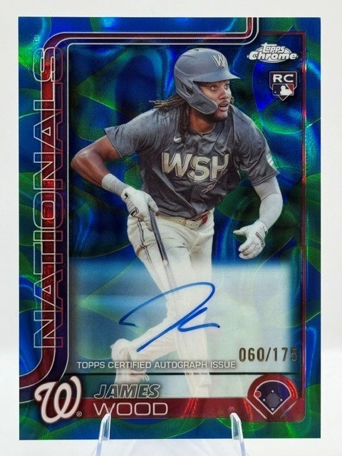 2025 Topps Chrome James Wood Blue Green Lava Lamp Auto #/175 Rookie Nationals RC