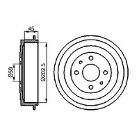 2X Bremstrommel Hinten FüR Lancia Musa 350 1.2 1.4 04 Bis 12 Bosch 350A1000 Teil