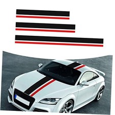 3 Pcs Car Sports Racing Body Side and Roof Hood Decals, Vinyl Stripe Graphic