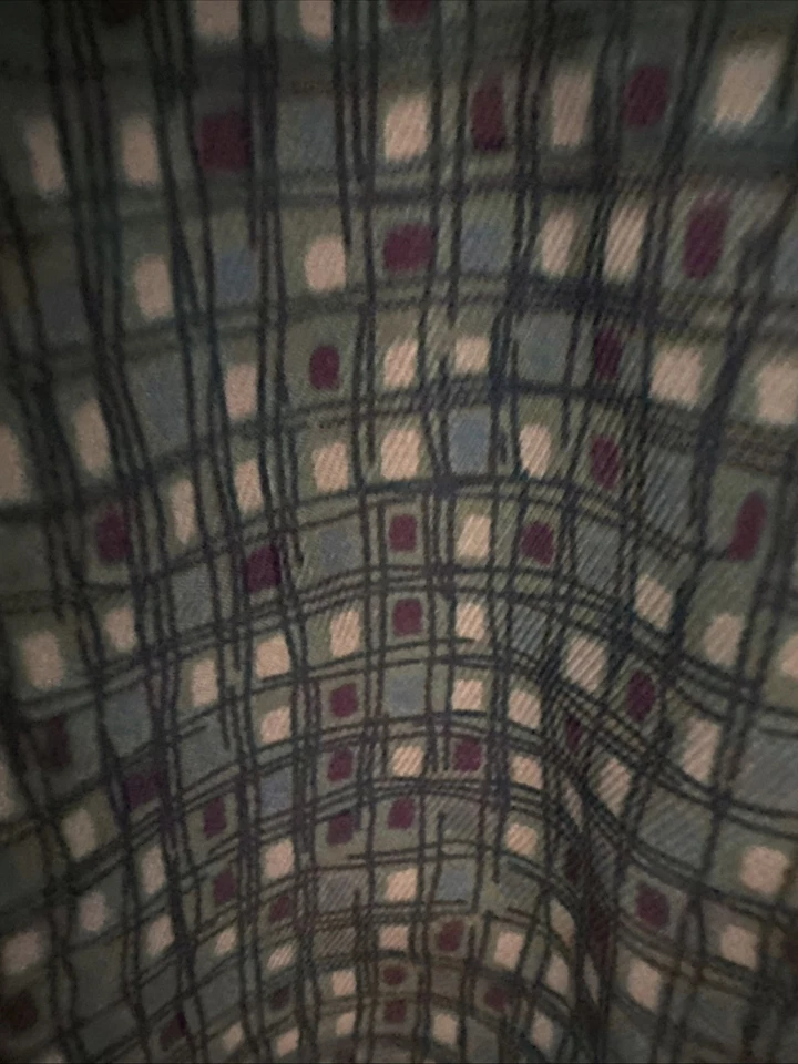 Top Marc Jacobs Mezcla Seda Mediano - Boho Retro Azul Verde Estampado Volantes Borde Foto 3 de 4