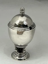 Georg Jensen Sterling Silver Acorn Eggshaped Mustard Pot No 741