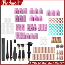 Findmall 123Pcs TIG Welding Torch Kit - Alumina Nozzle, Collets, Stubby Gas Lens