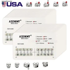 AZDENT Dental Orthodontic Brackets Braces Metal Brackets Mini Roth.018 Hooks 3