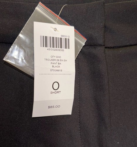 Chico NWT Size 0 The Ultimate Fit Black Pants City Chic Slim Leg Short - Picture 2 of 10
