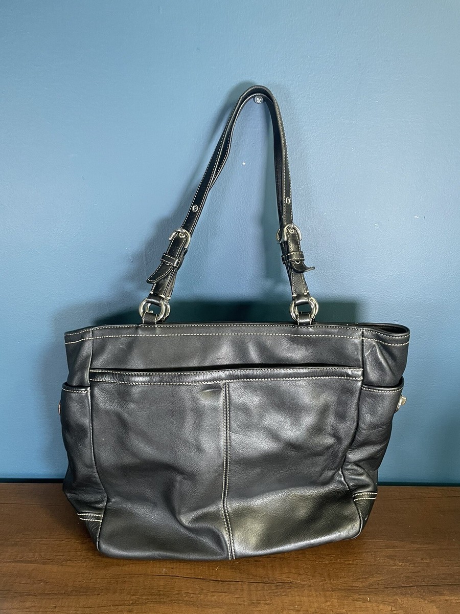 COACH Gallery City Ashley Zip Tote Purse Shoulder Bag F14678 Black