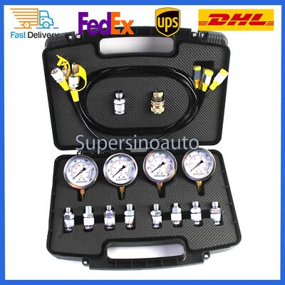 #ad Hydraulic Pressure Gauge Test Kit 10 25 40 60MPa For Komatsu CAT CASE John Deere $78.00