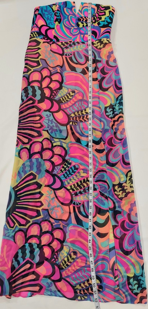 Alice & Trixie Womens Silk Colorblock Strapless Maxi Size M Resort Cruise  Dress | eBay