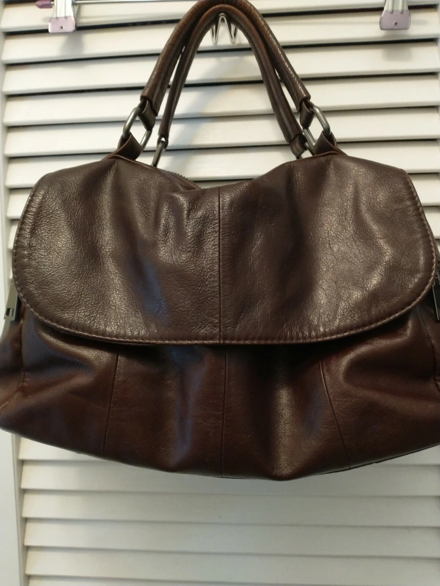 Jack Chris leather handbag w lots of pouches. Rich brown color non